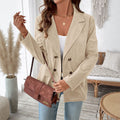 Damen samtiger Blazer mit doppelter Knopfleiste und elegantem Schnitt R&B