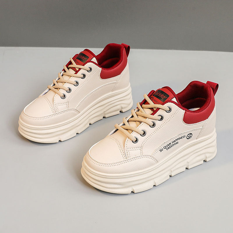 Damen modische Plateausneaker mit verstärktem Sohlenprofil und atmungsaktiver Oberflächenstruktur R&B