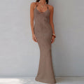 Damen elegantes Strickmaxikleid mit raffinierten Details R&B