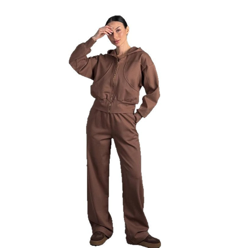 Damen lässige Kapuzenjacke mit hochwertigem Reißverschluss und seitlichen Taschen R&B
