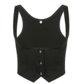 Damen elegante Corsage mit Knopfdetails und tailliertem Schnitt R&B