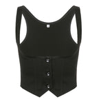Damen elegante Corsage mit Knopfdetails und tailliertem Schnitt R&B