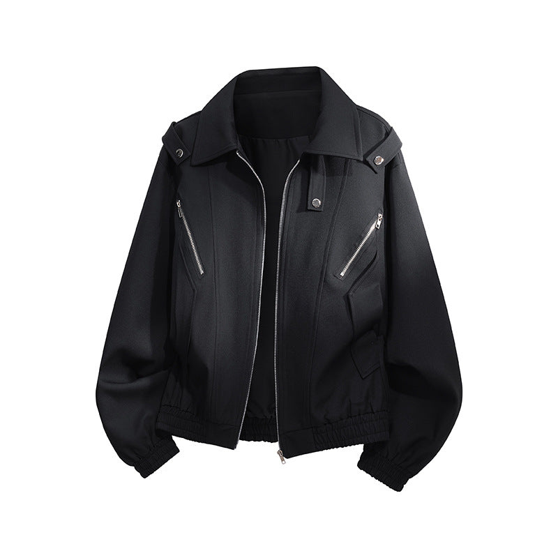 Damen stylische Windjacke mit funktionalen Reißverschlusstaschen und elastischen Bündchen R&B