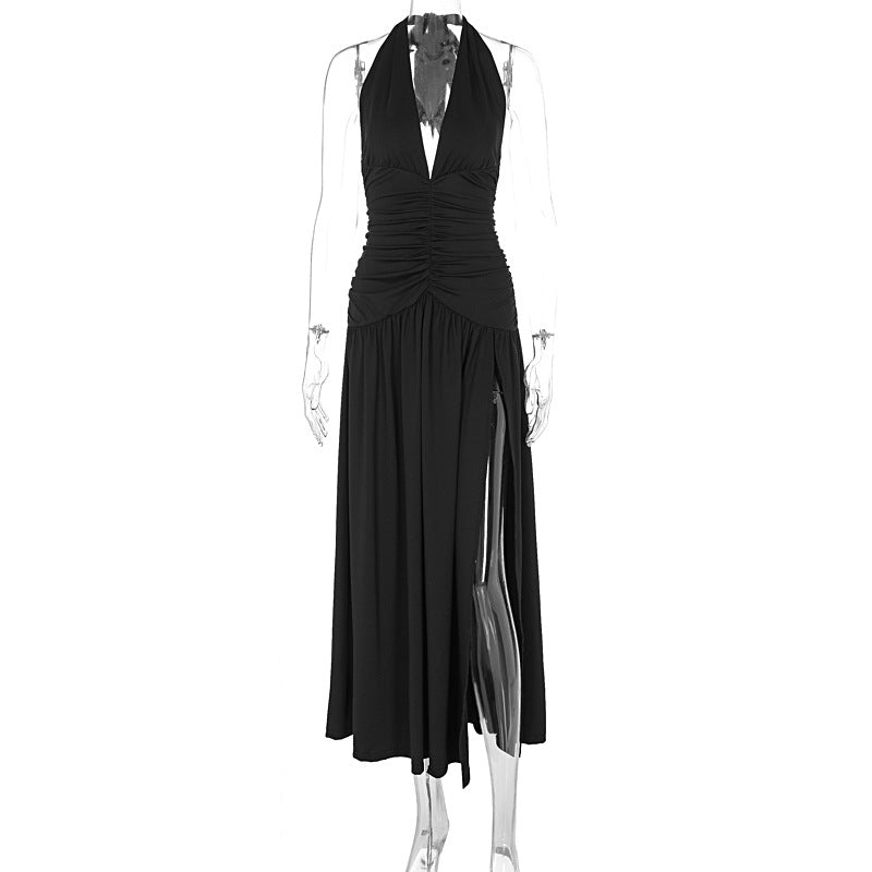 Damen Wickelkleid mit tiefem V-Ausschnitt und Raffung R&B