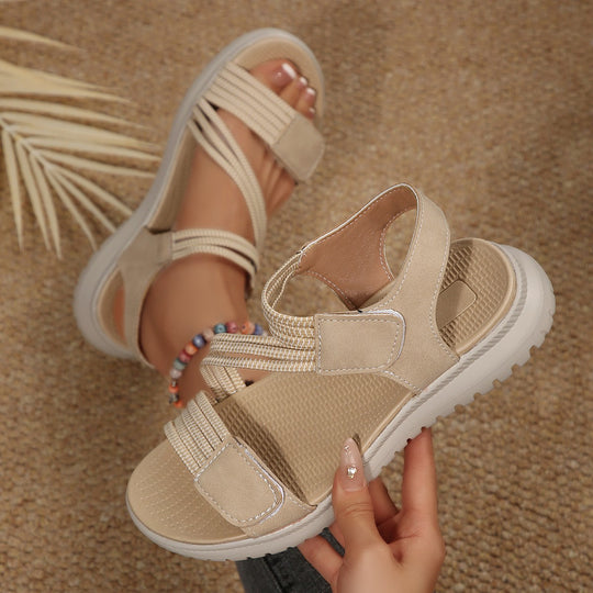 Damen sportliche Sandalen mit verstellbaren Riemen und ergonomischem Fußbett R&B
