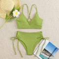 Damen Hochtaillierter Bikini mit verstellbaren Schnürdetails R&B