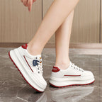 Damen modische Chunky Sneaker mit hochgezogenem Sohlenprofil und atmungsaktiver Obermaterialstruktur R&B