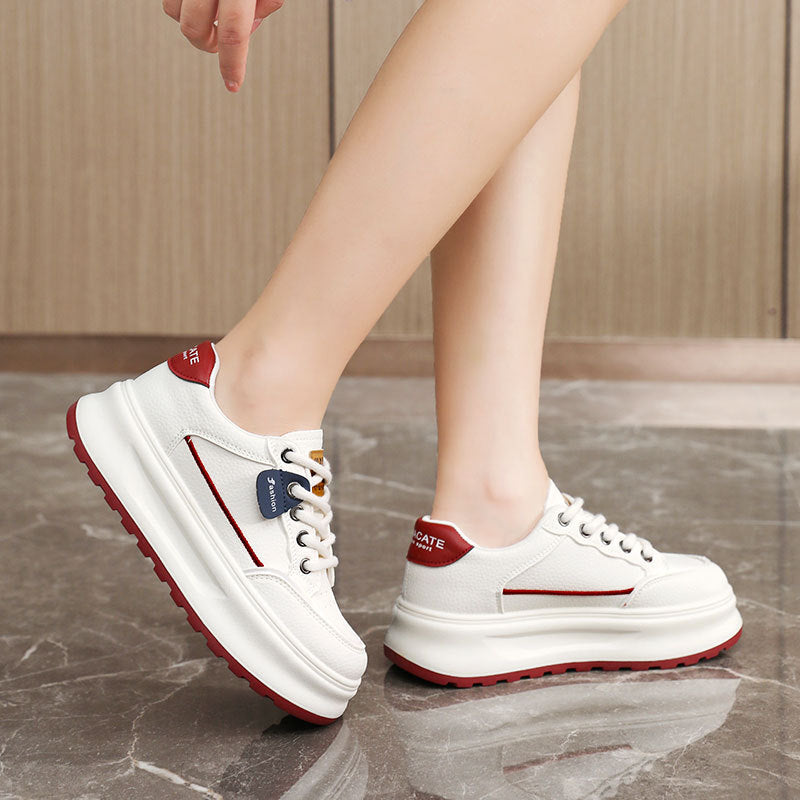 Damen modische Chunky Sneaker mit hochgezogenem Sohlenprofil und atmungsaktiver Obermaterialstruktur R&B