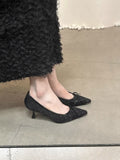 Damen elegante Pumps mit zierlichem Schnürdetail R&B