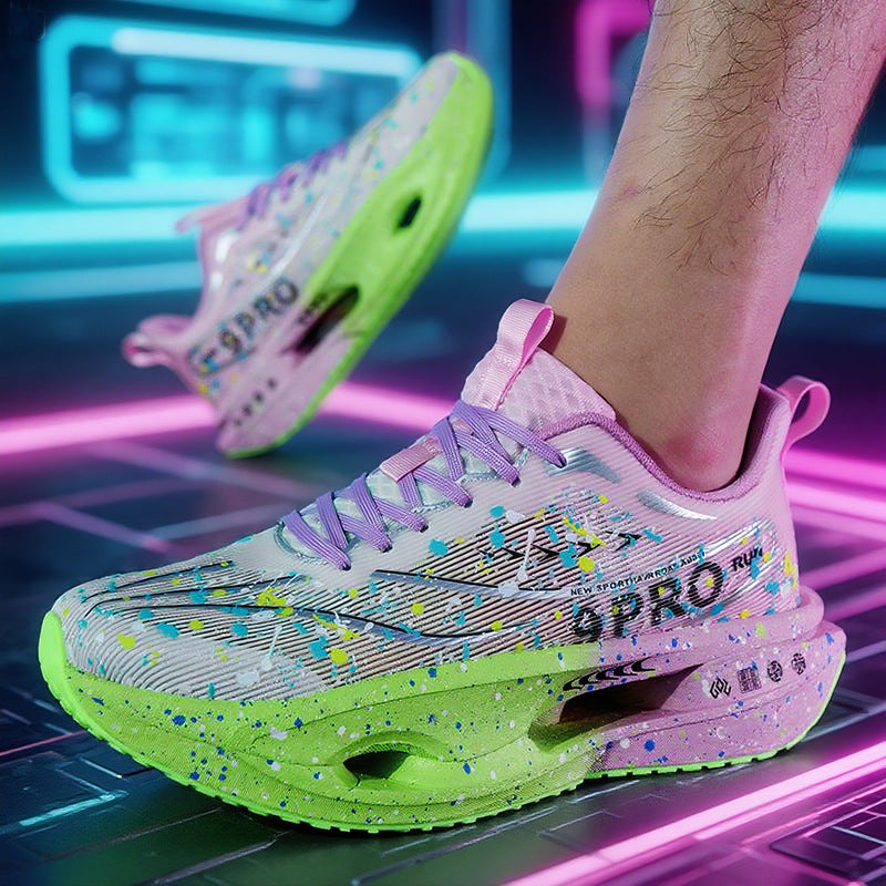 Damen Leuchtende Lauf-Sneaker mit atmungsaktivem Obermaterial und stoßdämpfender Sohle R&B