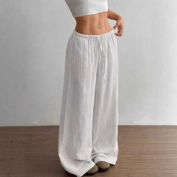 Damen weite, glänzende Palazzo-Hose R&B