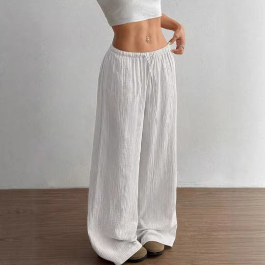 Damen weite, glänzende Palazzo-Hose R&B