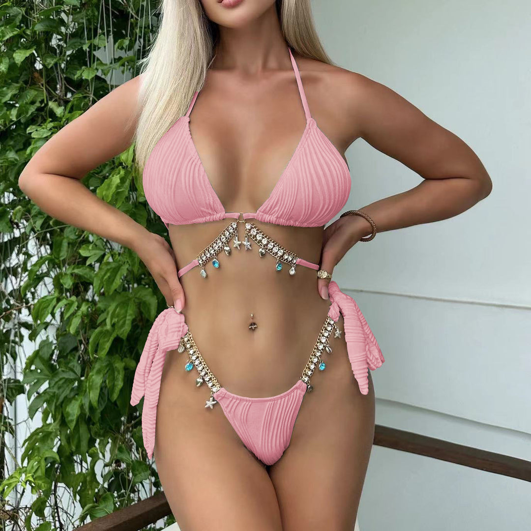 Damen Triangel-Bikini mit einzigartigen Verzierungen R&B