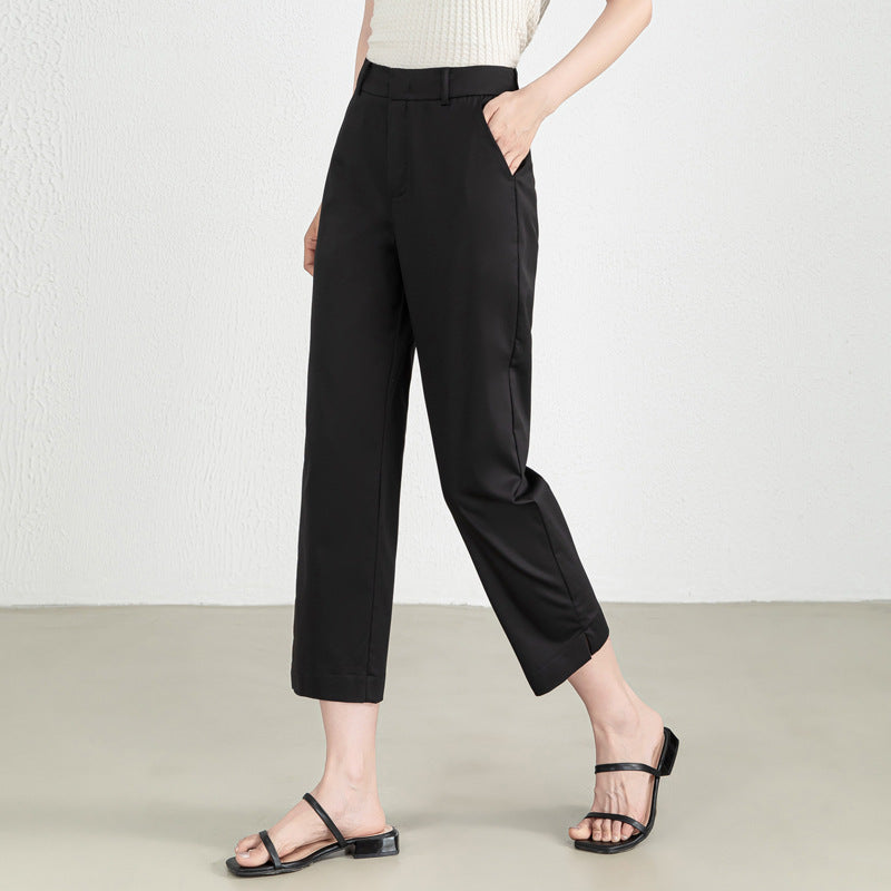 Damen elegante Stoffhose mit elastischem Bund