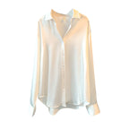 Damen Elegante Bluse aus feinem Satin mit Rüschendetails R&B