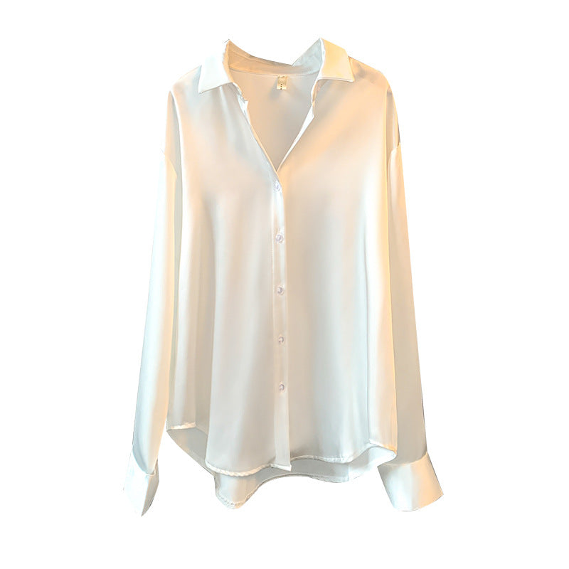 Damen Elegante Bluse aus feinem Satin mit Rüschendetails R&B