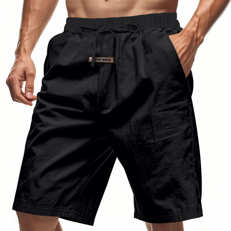 Herren lässige Strandshorts mit elastischem Bund und verstellbarem Kordelzug R&B