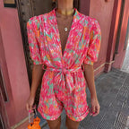 Damen modischer Jumpsuit mit lässigem Schnitt und tailliertem Gürtel R&B