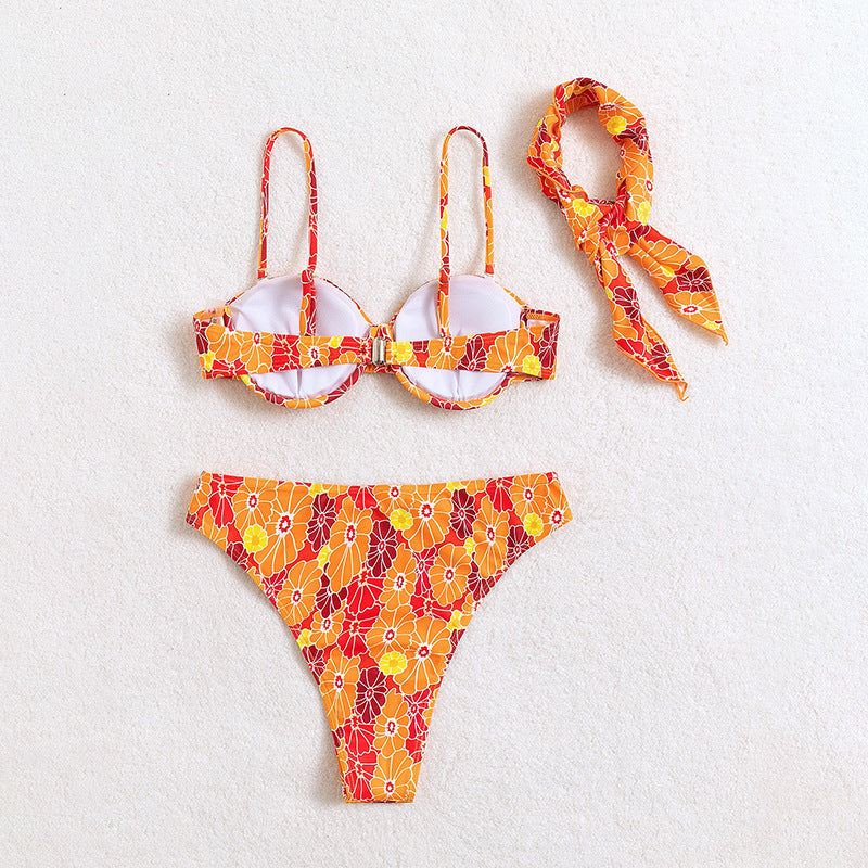 Damen Bikini mit floralem Design und schmeichelndem Schnitt