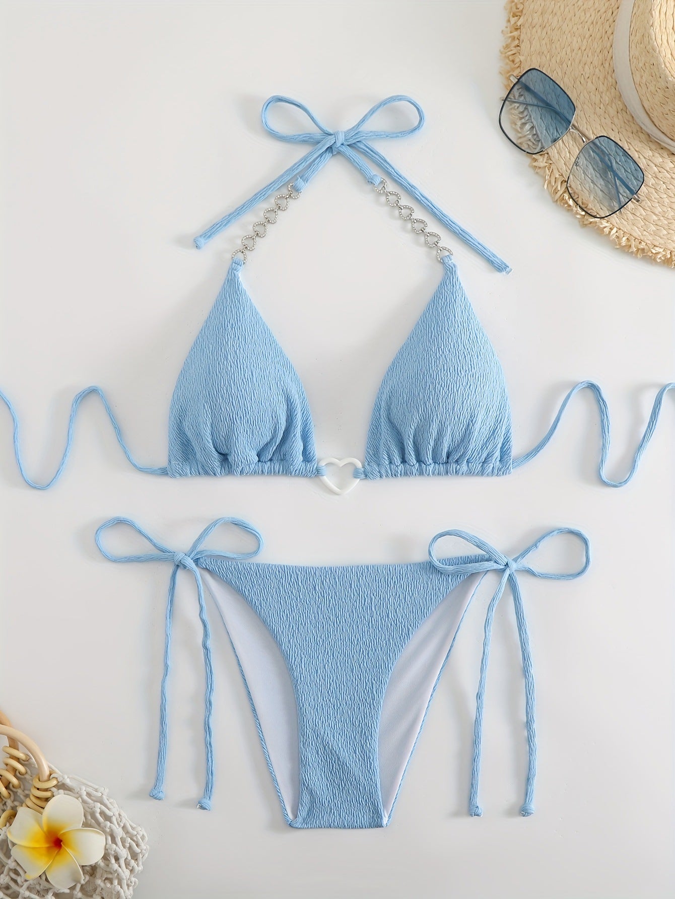 Damen Triangel-Bikini mit raffinierten Kettenakzenten R&B