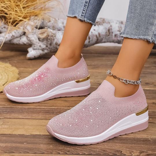 Damen Slip-On Sneakers mit funkelnden Strassdetails R&B