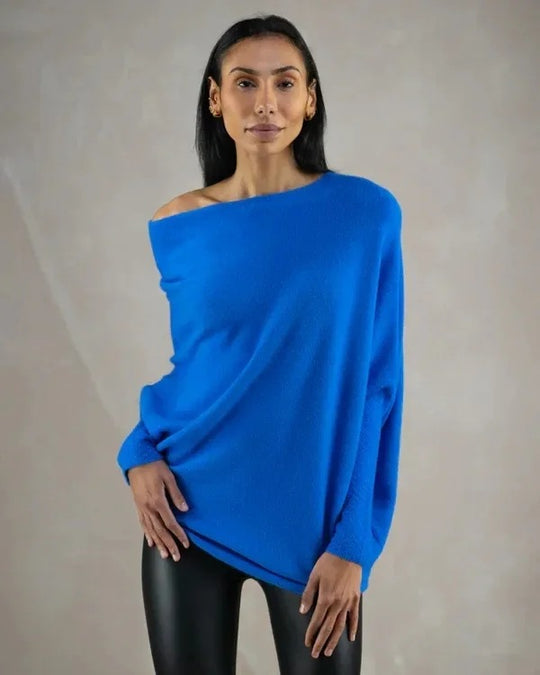 Damen Oversized Pullover mit weitem Schnitt und eleganten Details R&B