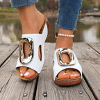 Damen bequeme Pantoletten mit elegantem Schmuckdetail R&B