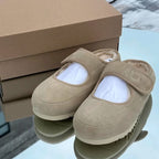 Damen Hausschuhe mit verstellbarem Riemen und weichem Fleecefutter R&B