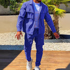 Herren bequeme Cargo-Hose und Jacke Set