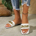 Damen elegante Mules mit glänzender Kettenapplikation R&B