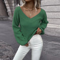 Damen Strickpullover mit V-Ausschnitt und angesagten A-Shape Ärmeln R&B