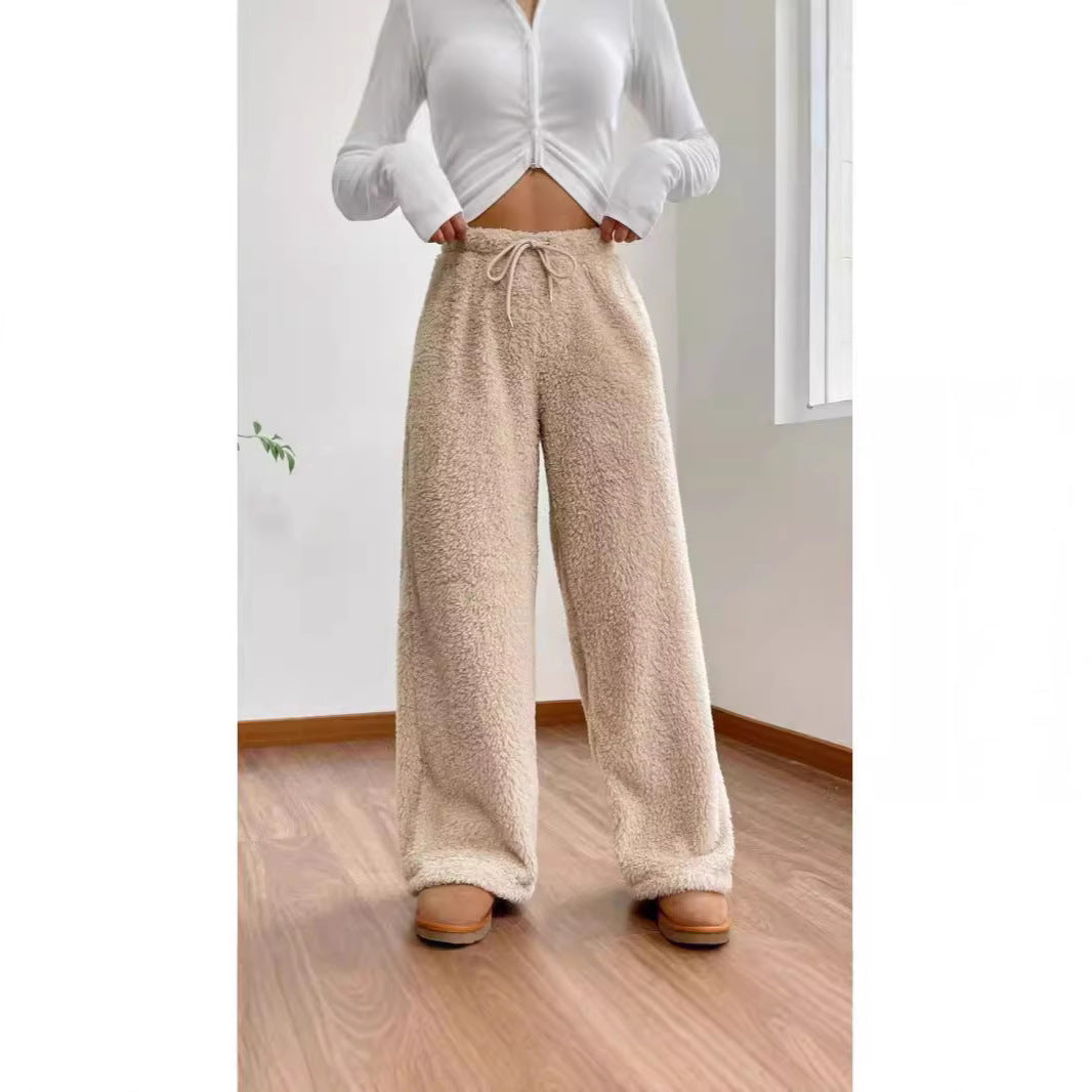 Damen Plüschstoff Freizeithose R&B