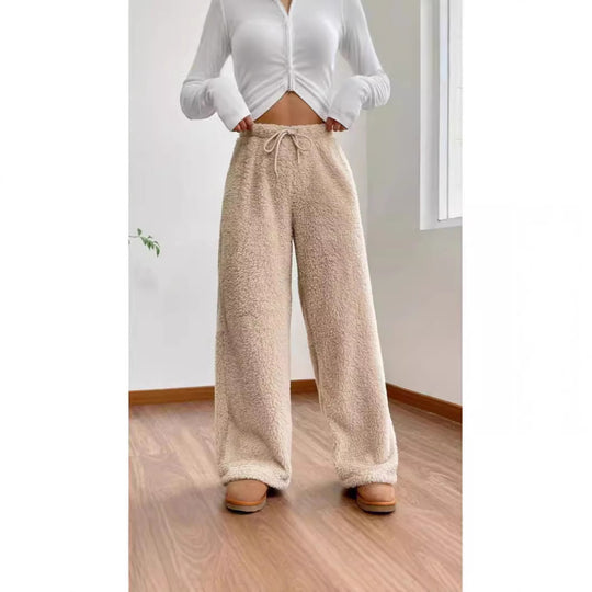 Damen Plüschstoff Freizeithose R&B