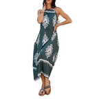Damen Halterkleid mit verspieltem Muster und asymmetrischem Saum R&B