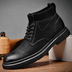 Damen Robuste und stylische Schnürboots mit gestricktem Knöchelbereich