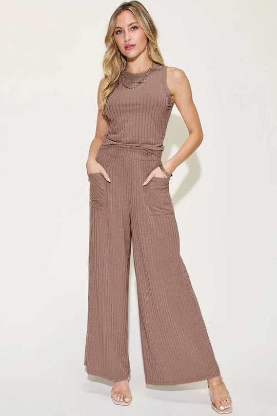 Damen lässiger Overall mit weitem Bein und praktischen Taschen R&B