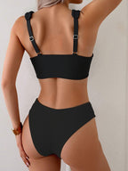 Damen Bandeau-Bikini mit breiten Trägern