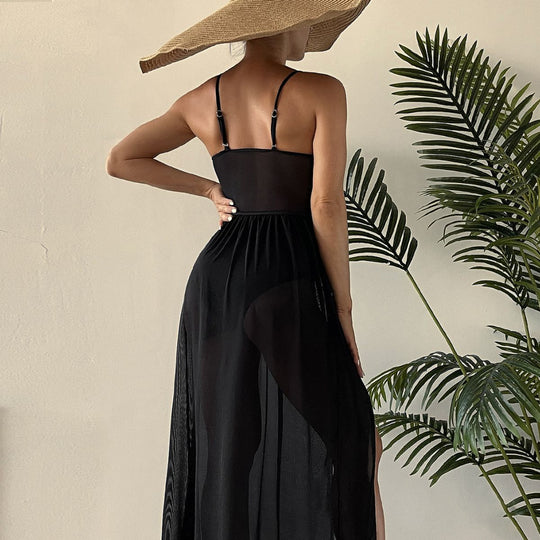 Damen Transparente Sommerkleid R&B