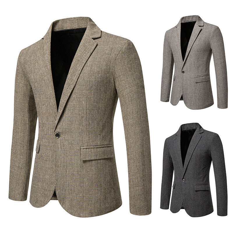 Herren eleganter Blazer mit feinem Karomuster