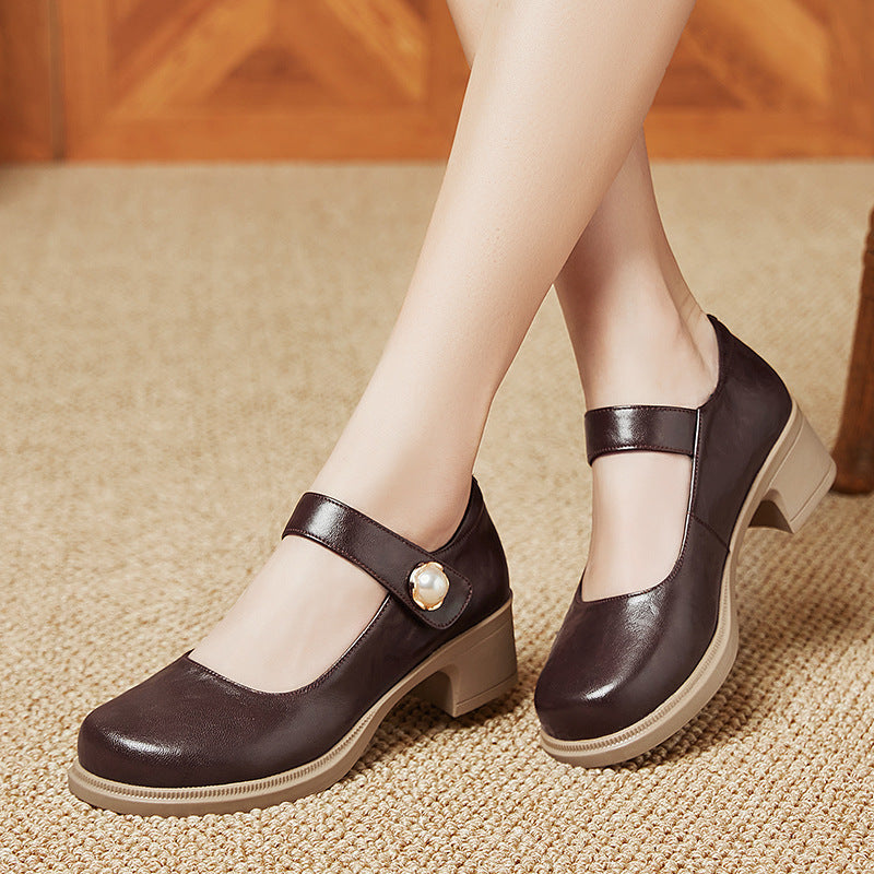 Damen Mary Jane Schuhe mit verstellbarem Riemen und bequemer Sohle R&B