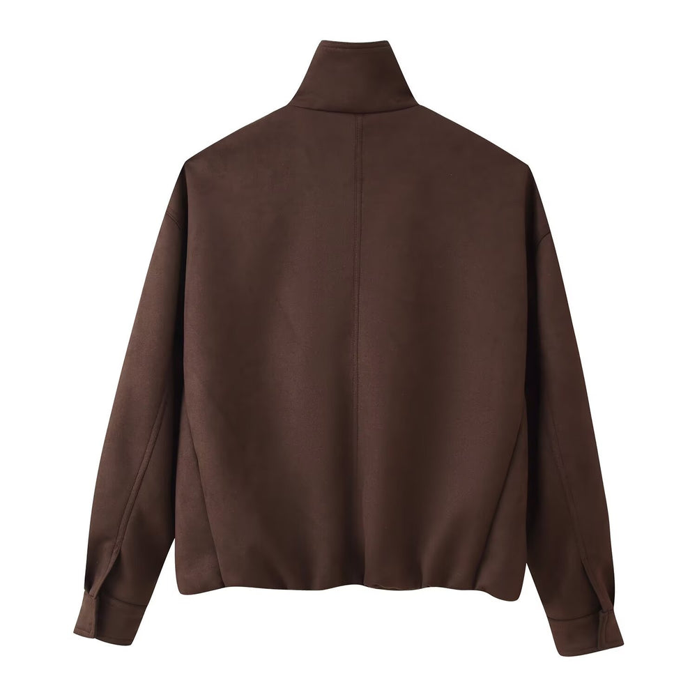 Damen elegante Steppjacke mit hohem Kragen R&B