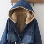 Damen Urbanes Denim Parka mit warmem Innenfutter und Kapuze R&B