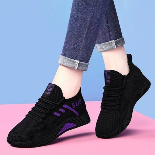 Damen Sportliche Mesh-Sneaker mit atmungsaktiver Sohle und rutschfester Laufsohle R&B
