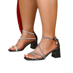 Damen elegante Riemchen-Sandalen mit modischen Akzenten und stabilen Blockabsätzen R&B