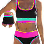 Damen Buntes Sportliches Bikini-Set R&B