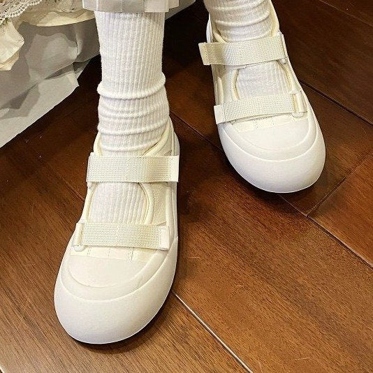 Damen Bequeme Plateau-Sneaker mit verstellbarem Klettverschluss R&B
