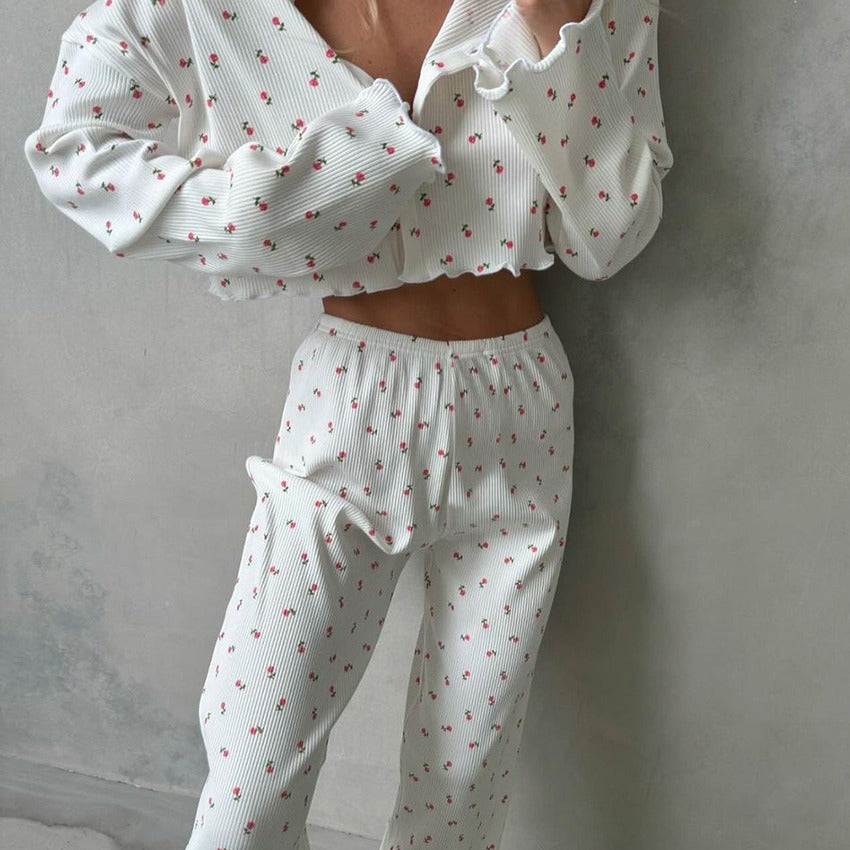Damen Gemütliches Lounge-Set mit floralem Design und lässigem Schnitt R&B