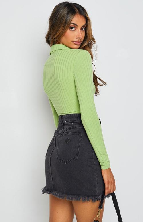 Damen lässiges Cropped Hemd mit V-Ausschnitt und Rippstruktur R&B