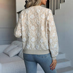 Damen Elegante Stickerei Bomberjacke mit floralen Details R&B
