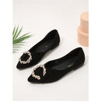 Damen Ballerinas mit funkelndem Schmuckelement R&B